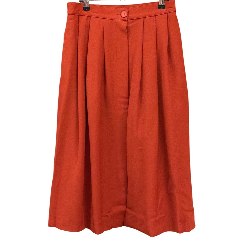 Vintage Your Sixth Sense Midi Skirt Dark Academia Retro Mod Rust Red Wool Blend